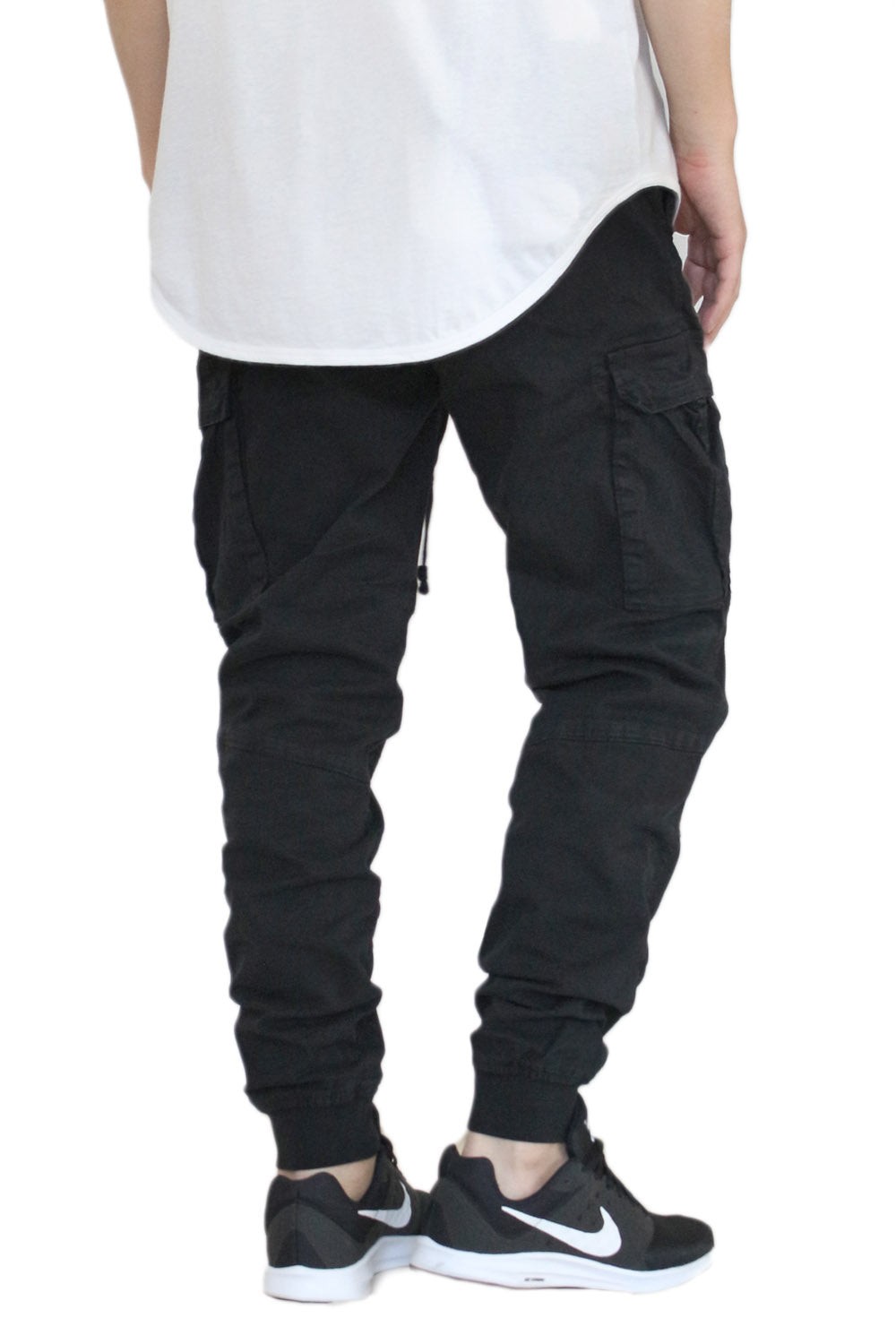BLACK SOFT CARGO TWILL JOGGERS