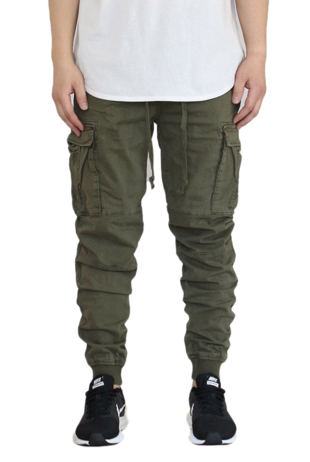 OLIVE SOFT CARGO TWILL JOGGERS