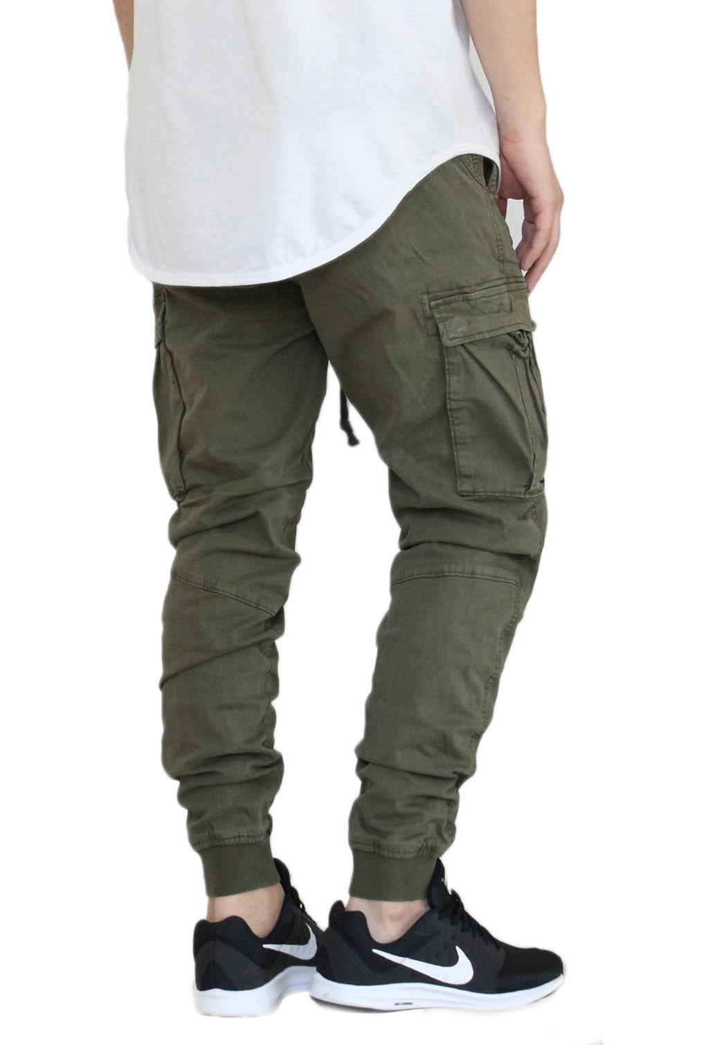 OLIVE SOFT CARGO TWILL JOGGERS