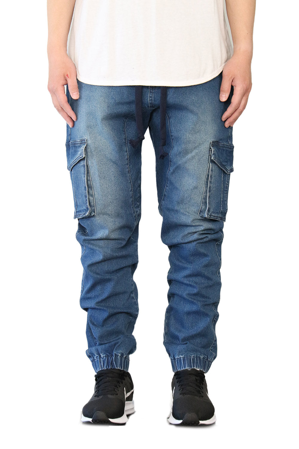 DK INDIGO SLIM FIT DENIM CARGO JOGGERS