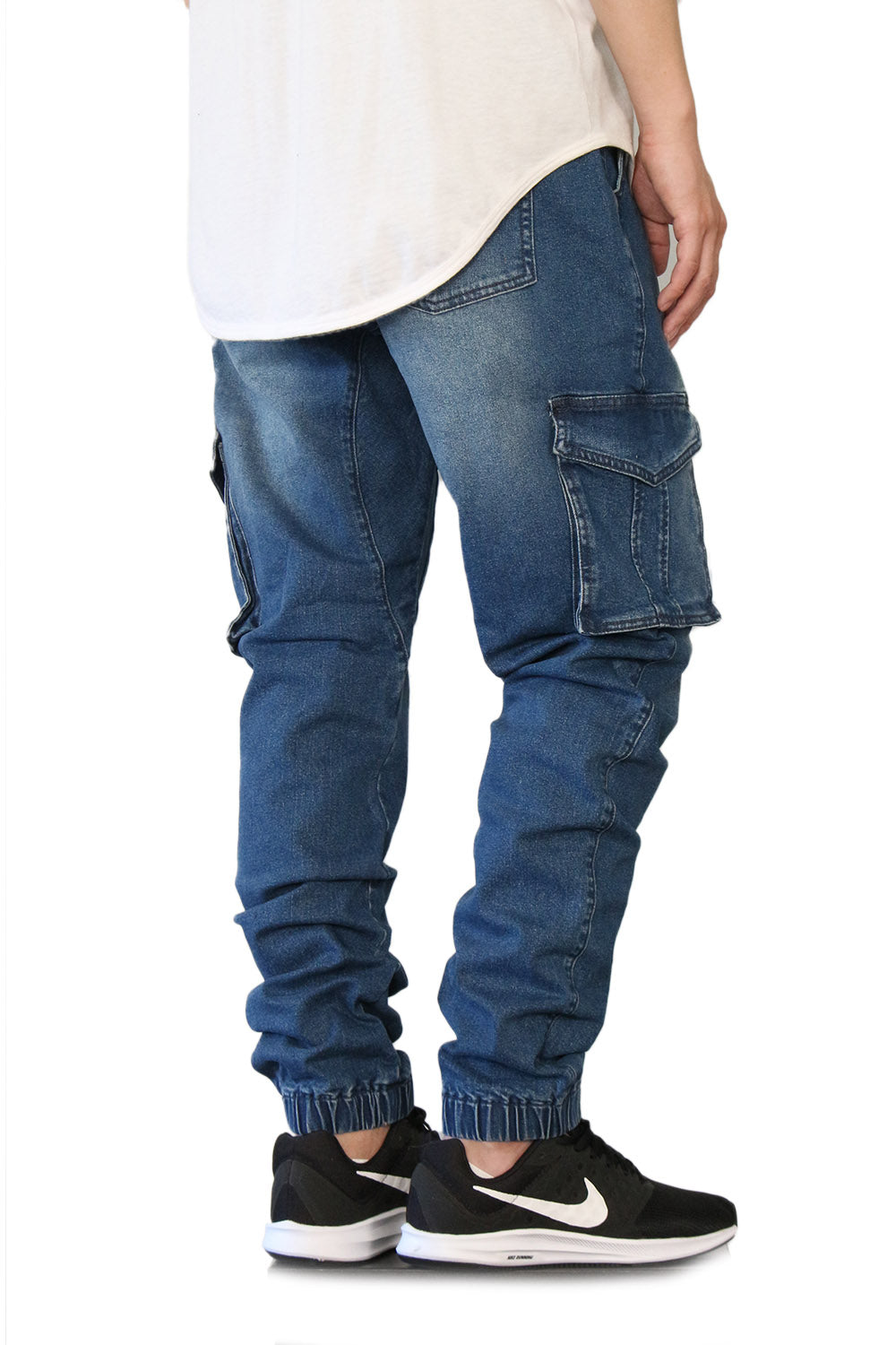 DK INDIGO SLIM FIT DENIM CARGO JOGGERS