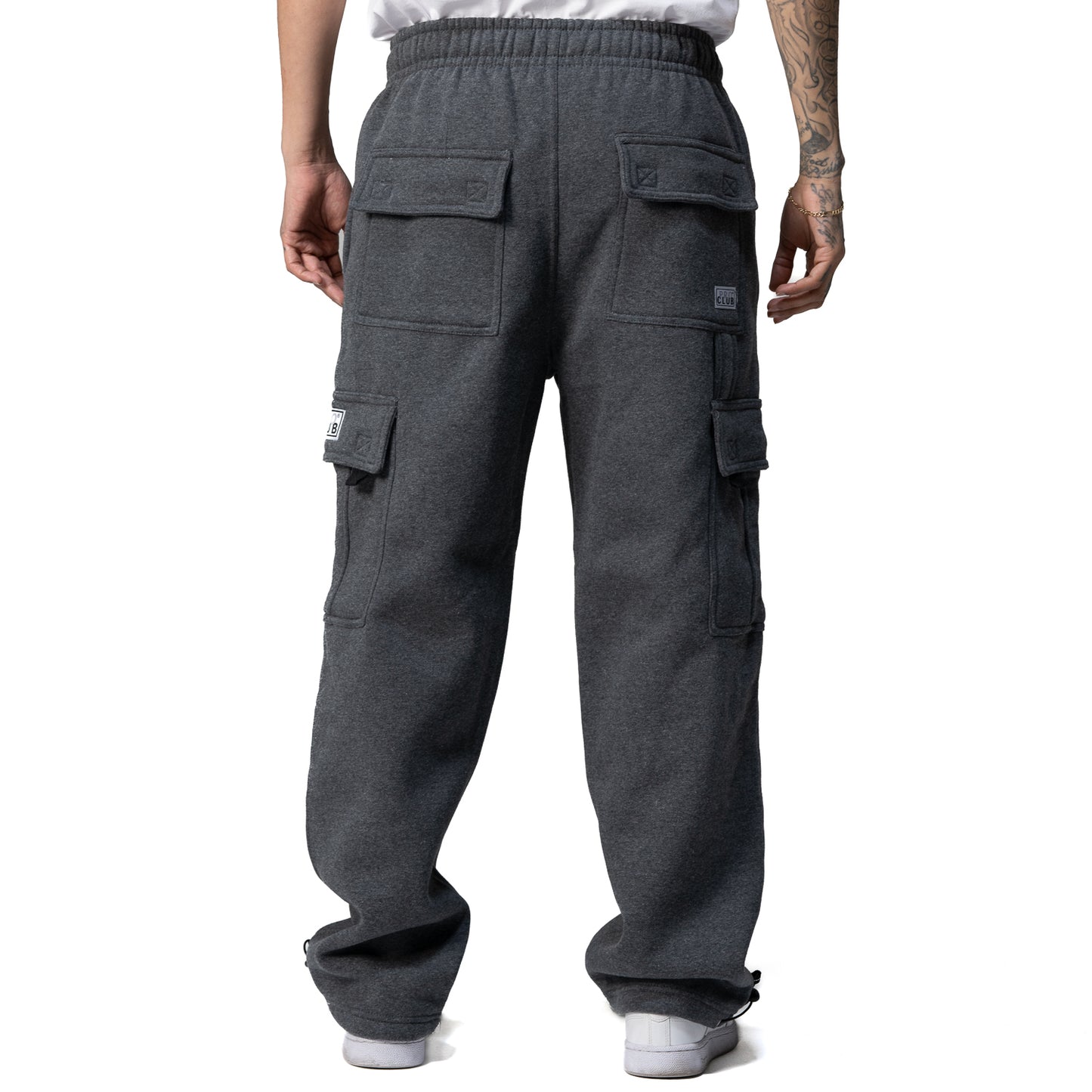 CHARCOAL FLEECE CARGO PANTS