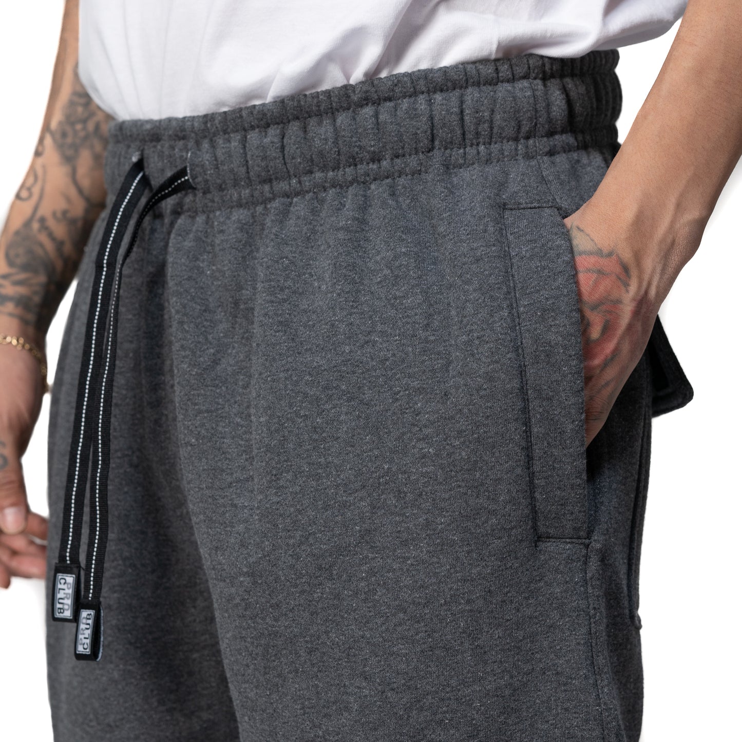 CHARCOAL FLEECE CARGO PANTS