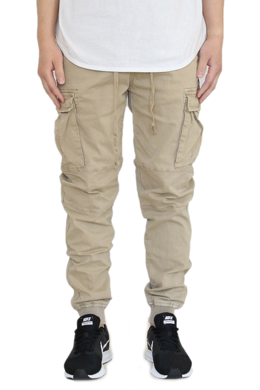 KHAKI SOFT CARGO TWILL JOGGERS