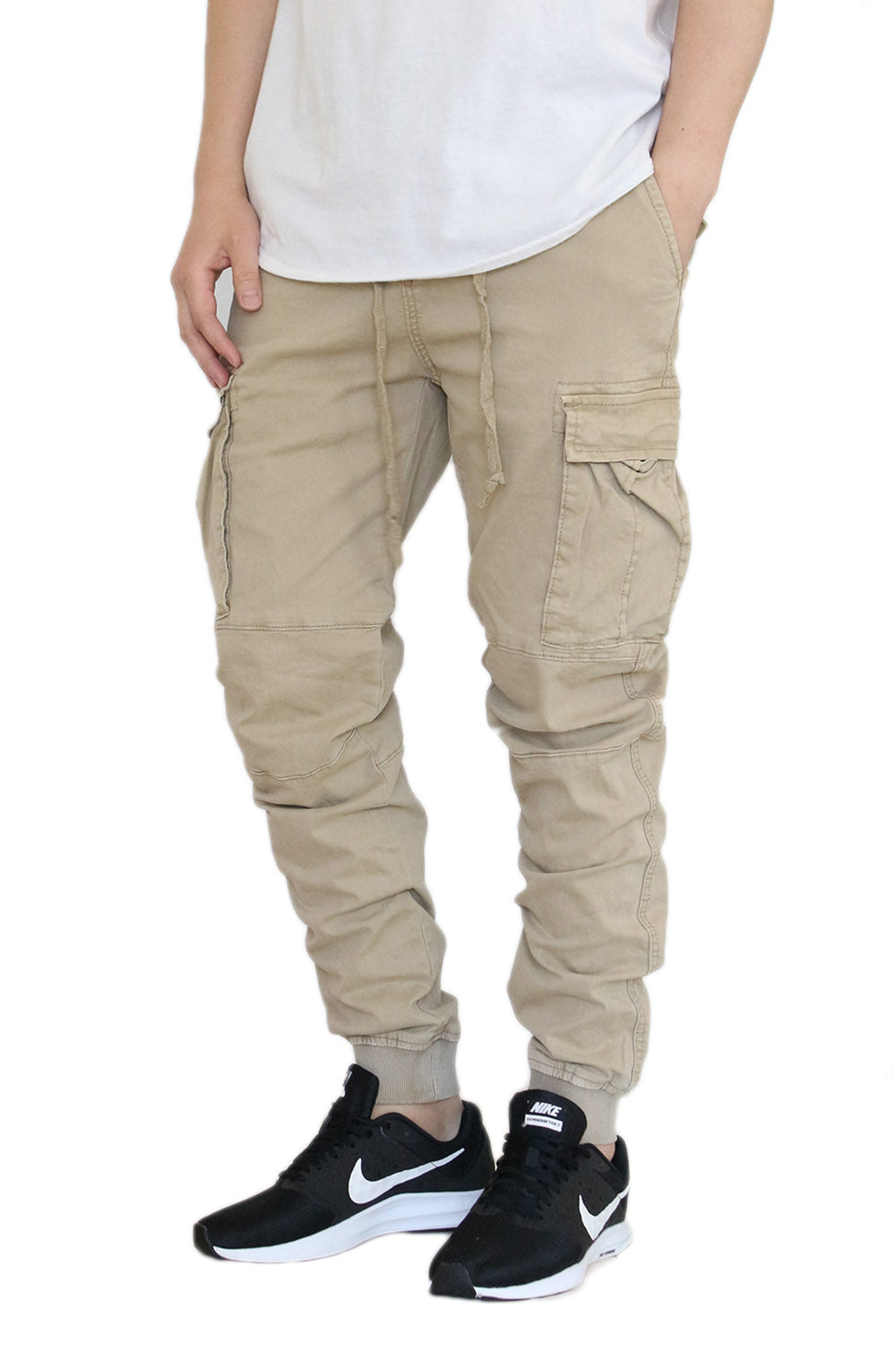 KHAKI SOFT CARGO TWILL JOGGERS