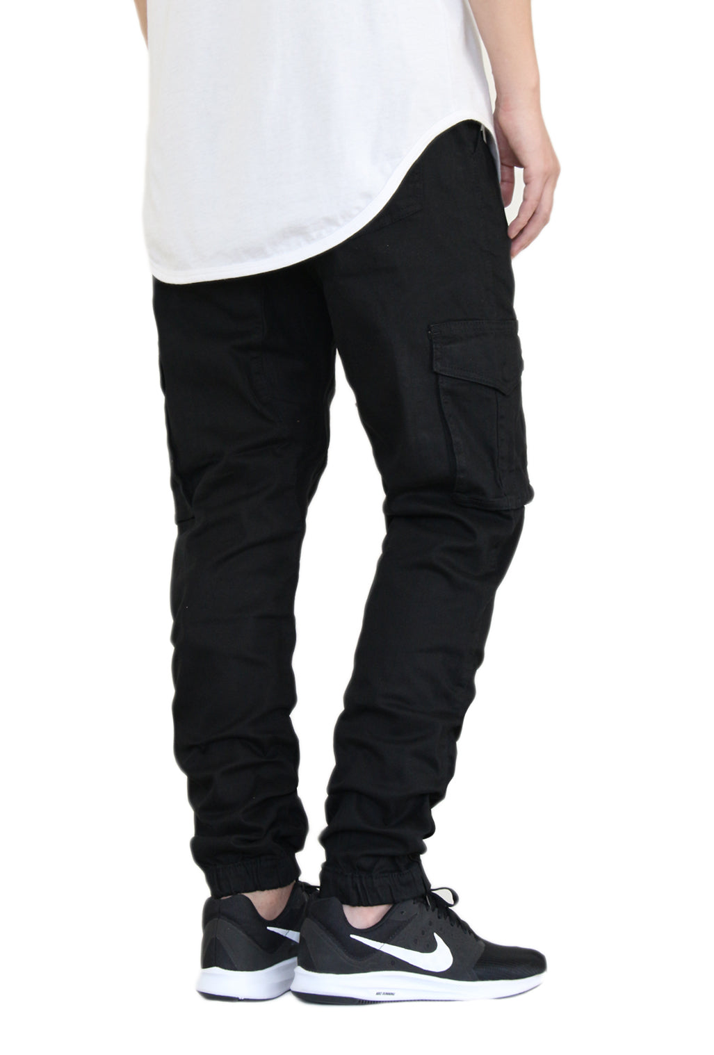 BLACK CARGO TWILL JOGGERS