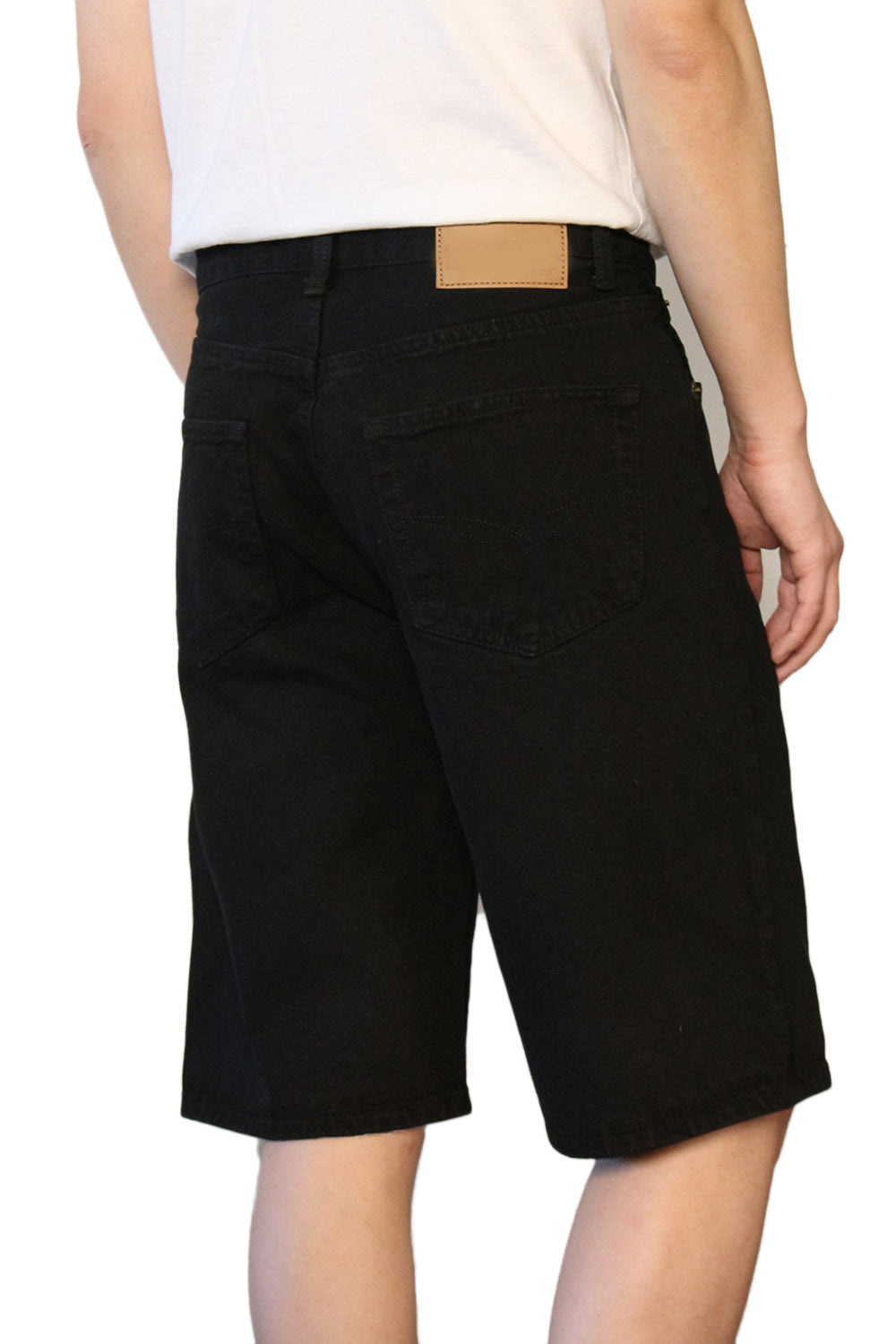 Black Regular Fit Denim Shorts