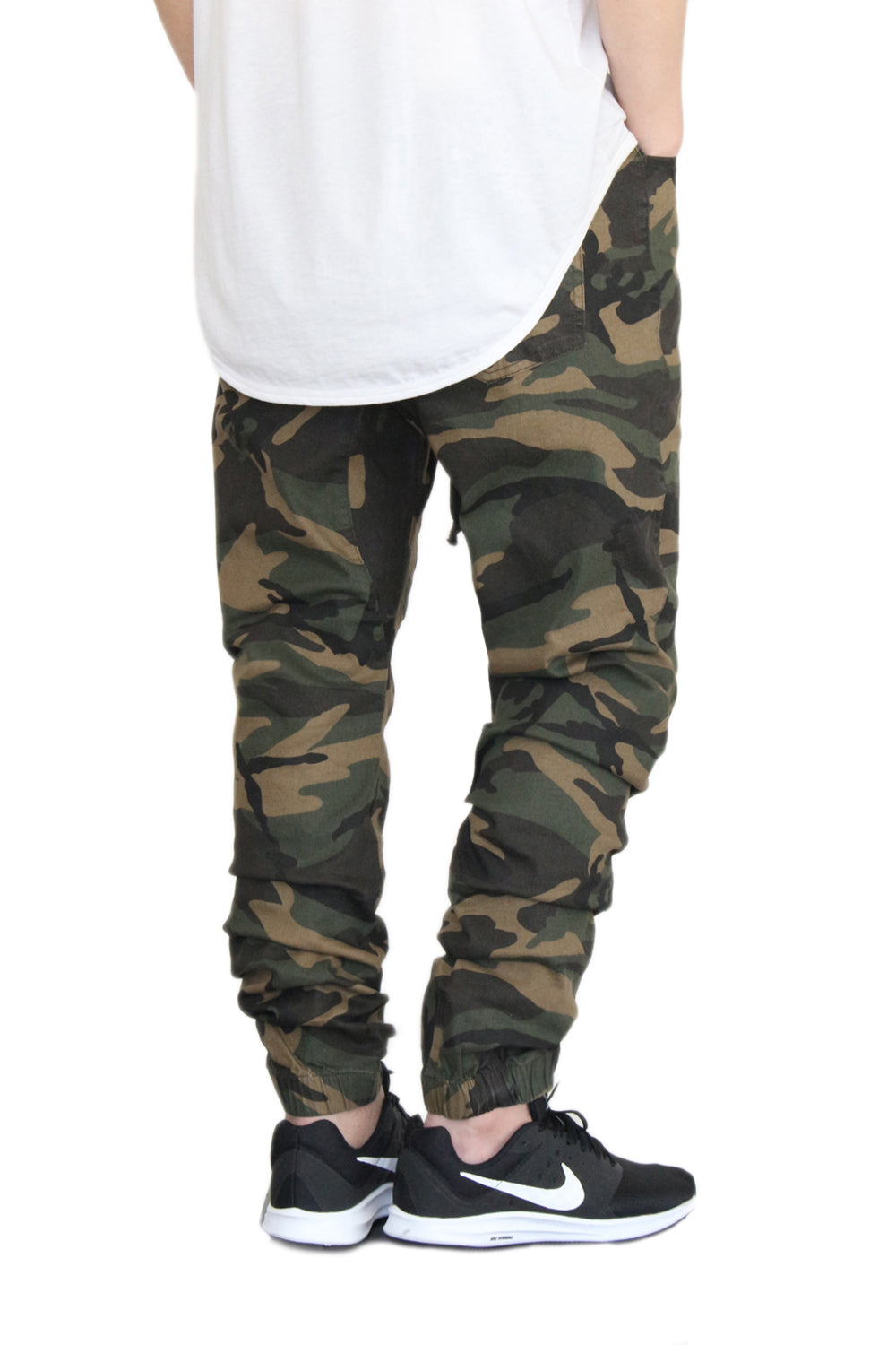 GREEN CAMO SLIM FIT TWILL JOGGERS
