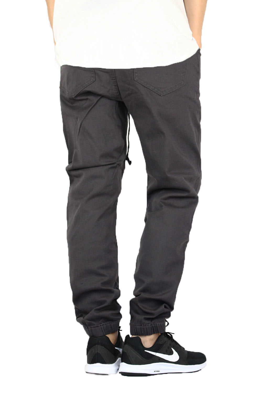 CHARCOAL SLIM FIT TWILL JOGGERS