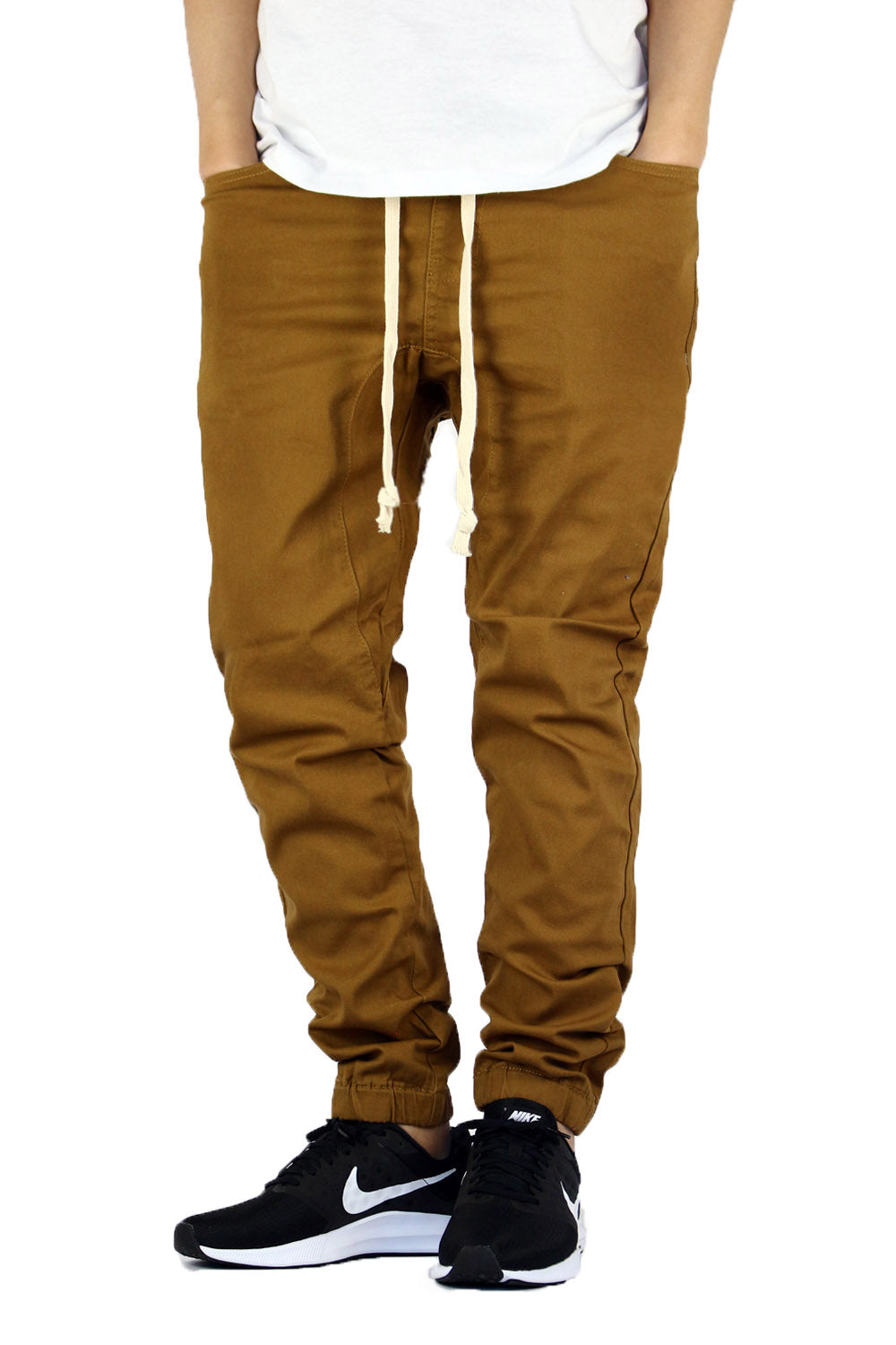DK WHEAT SLIM FIT TWILL JOGGERS
