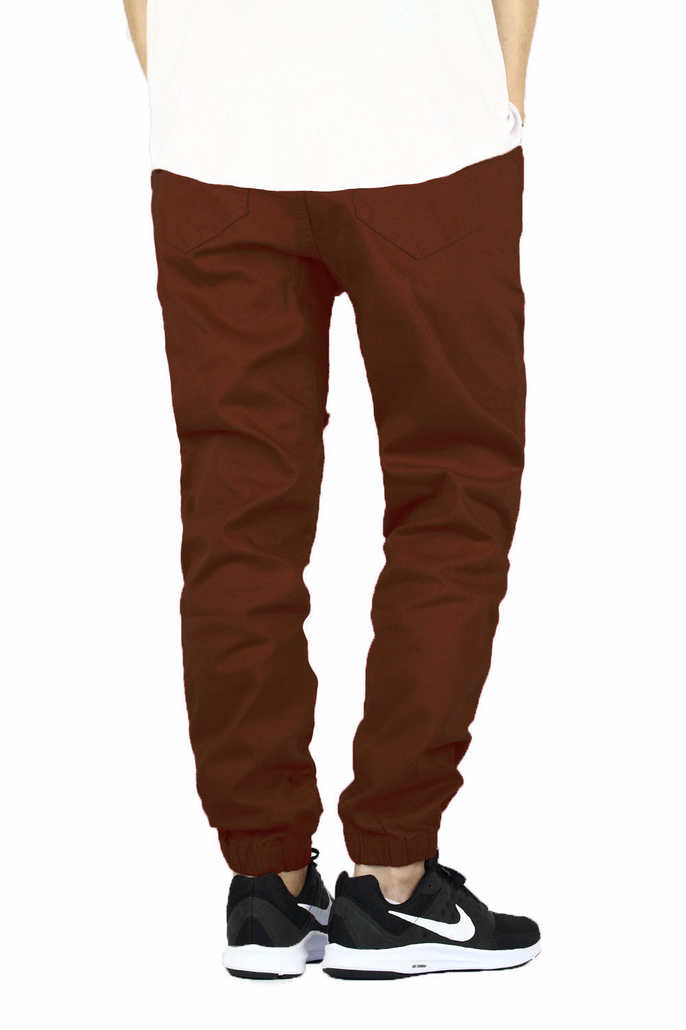 MOCHA SLIM FIT TWILL JOGGERS
