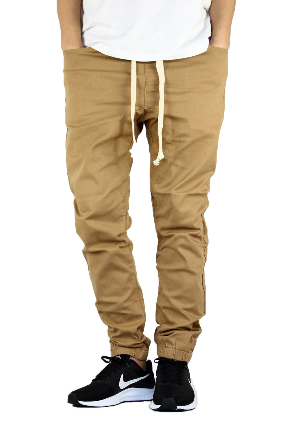 WHEAT SLIM FIT TWILL JOGGERS AIRNINE