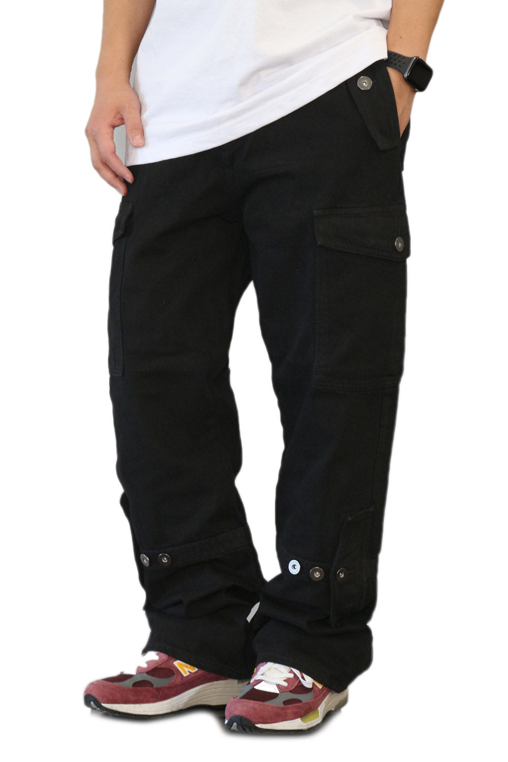 BLACK ARON BAGGY FIT CARGO PANTS