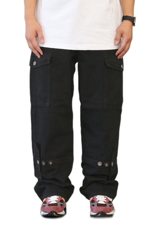 BLACK ARON BAGGY FIT CARGO PANTS