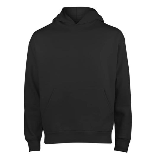 BLACK OVERSIZED FLEECE HOODIE