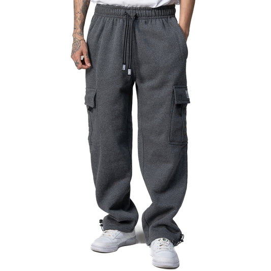 CHARCOAL FLEECE CARGO PANTS