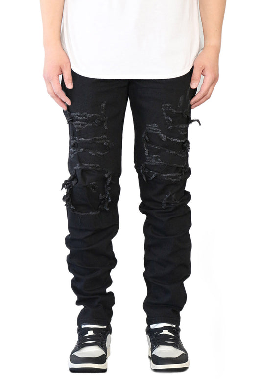 BLACK BILLY DISTRESSED JEANS