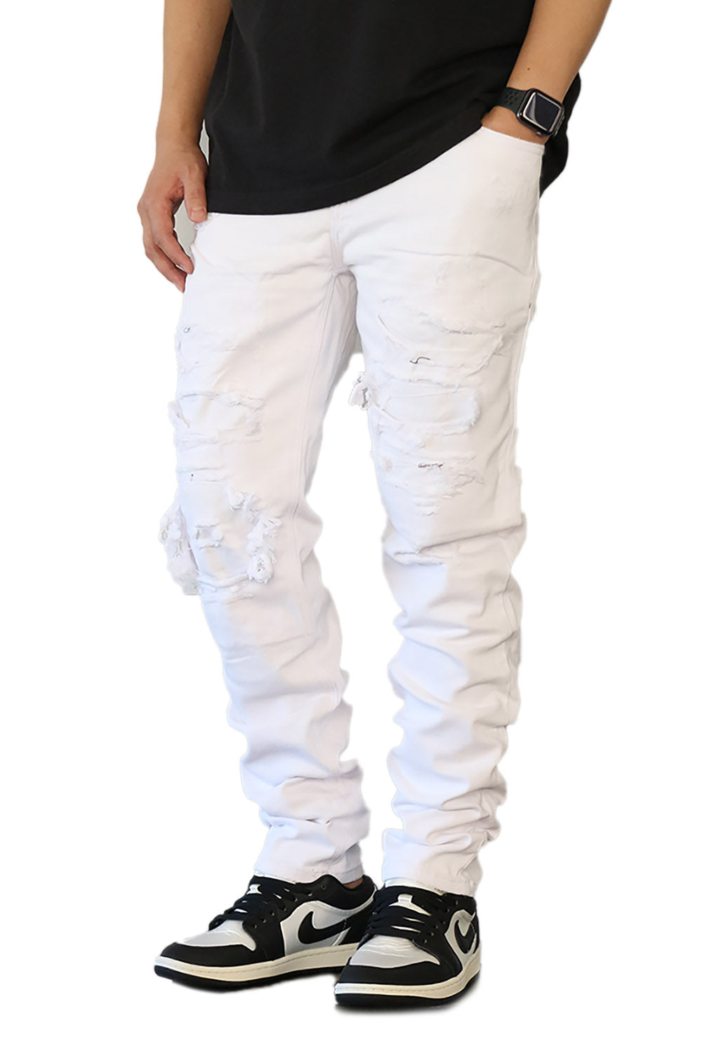 WHITE BILLY DISTRESSED JEANS