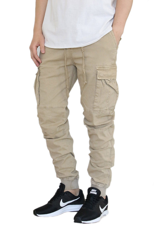 KHAKI SOFT CARGO TWILL JOGGERS