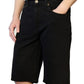 Black Regular Fit Denim Shorts